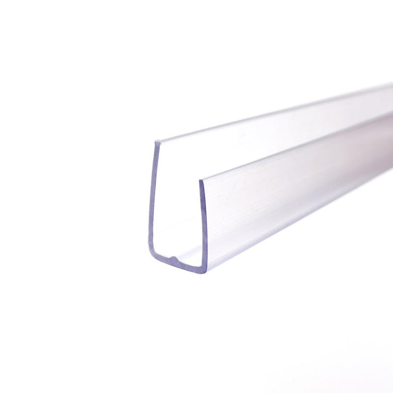 Profil polycarbonate de bordure et obturation Transparent, E : 10 mm, L :  210 cm